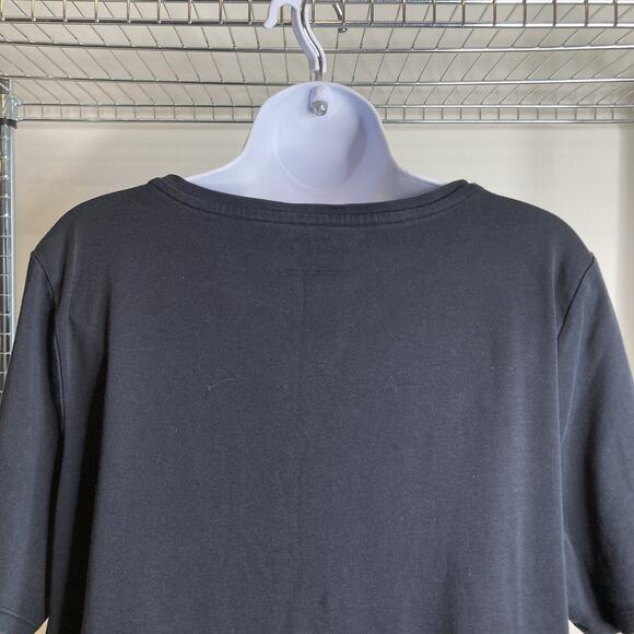Talbots Women's Black Pima Cotton‎ V Neck Top Size 2X Soft Minimalist Basics - Picture 9 of 10